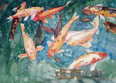 周海歌 鱼乐图 56×76cm